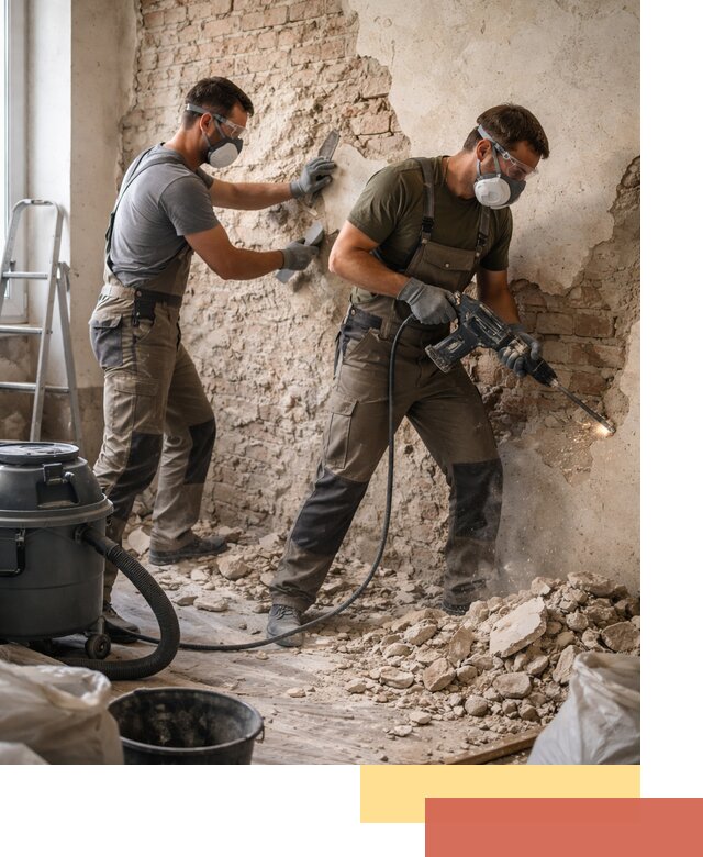 Демонтаж штукатурки со стен в Острогожске быстро и аккуратно