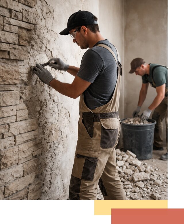 Демонтаж декоративного камня в Острогожске профессионально и безопасно