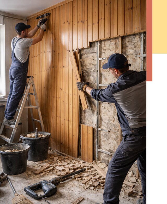 Демонтаж вагонки со стен в Острогожске от 1512 руб. — снятие, удаление, срочно | ОТДЕЛОЧНИК-Стг