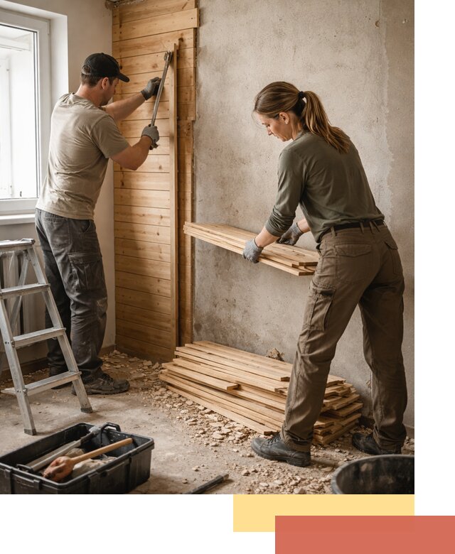 Демонтаж вагонки со стен в Острогожске — профессиональный демонтаж