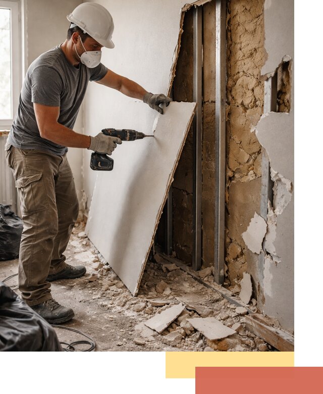 Демонтаж гипсокартона со стен в Острогожске качественно и быстро