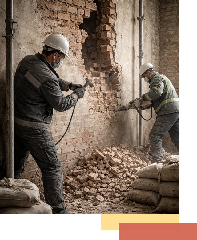 Демонтаж кирпичных стен в Острогожске быстро и безопасно