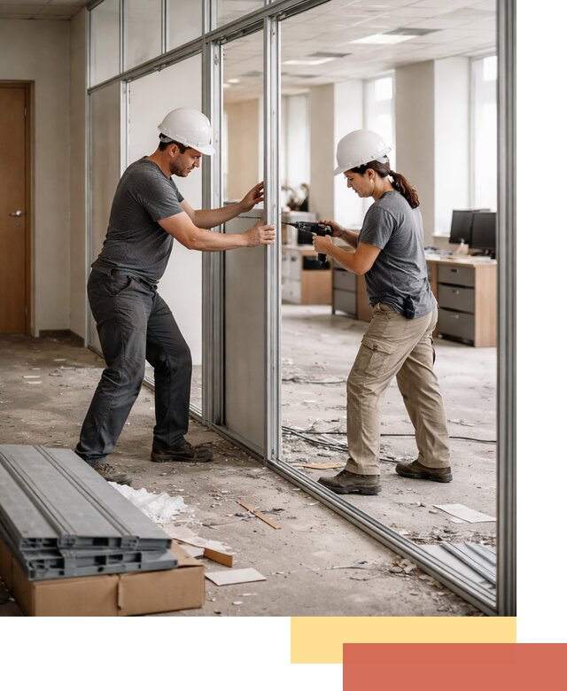 Демонтаж алюминиевых перегородок в Острогожске быстро и аккуратно