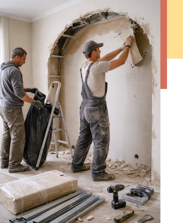 Демонтаж арки из гипсокартона в Острогожске от 3651 руб. — услуги под ключ | ОТДЕЛОЧНИК-Стг