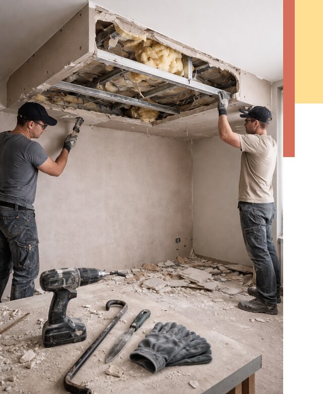 Демонтаж короба из гипсокартона в Острогожске от 1586 руб. — быстро и недорого | ОТДЕЛОЧНИК-Стг