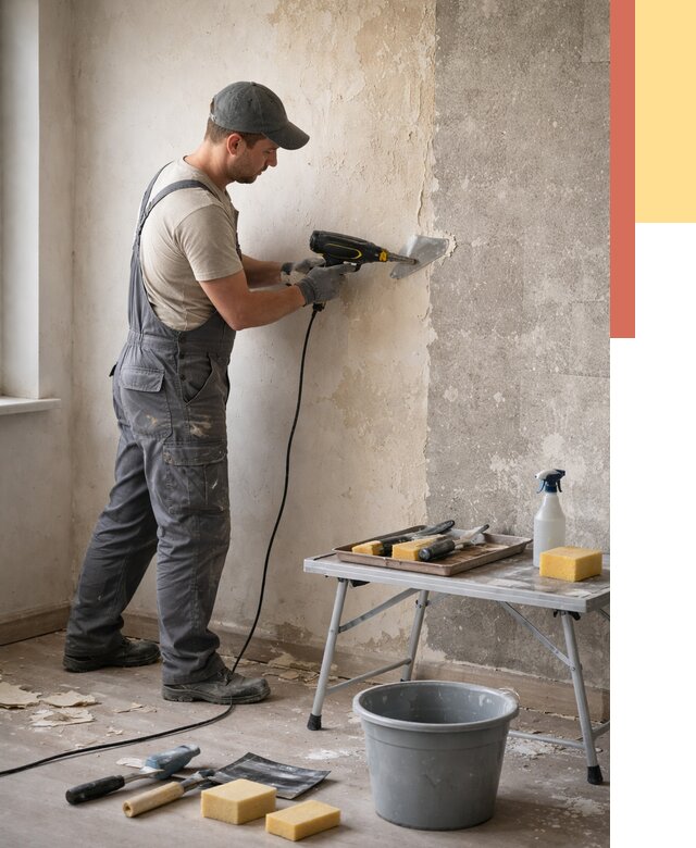 Очистка стен от клея в Острогожске от 1930 руб. — снятие и удаление клея со стен | ОТДЕЛОЧНИК-Стг