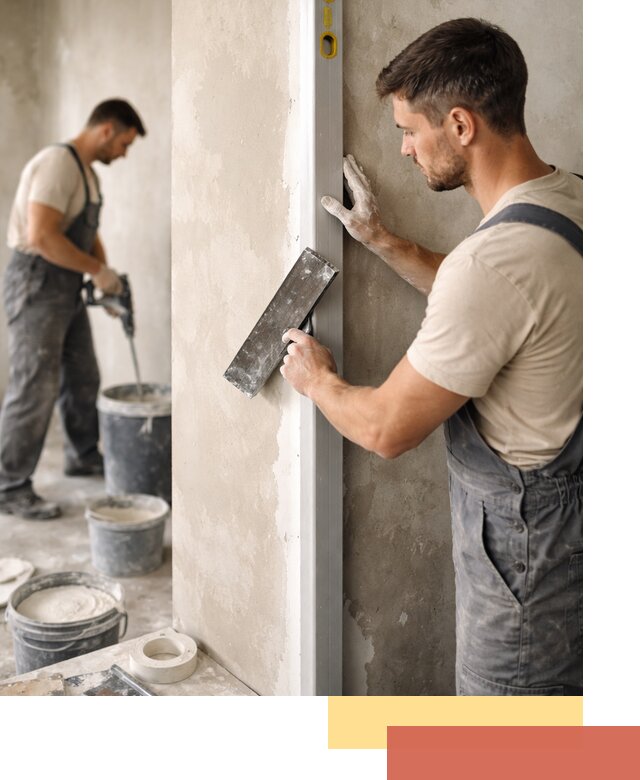 Выведение углов стен в Острогожске: монтаж и оштукатуривание