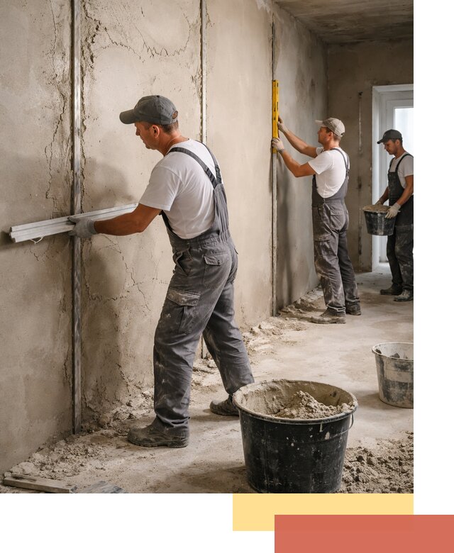 Штукатурка стен по маякам в Острогожске — точная и ровная поверхность