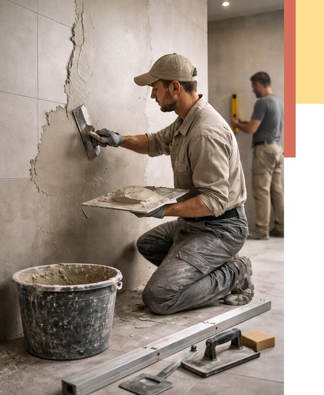 Штукатурка стен в ванной в Острогожске от 4694 руб./м² — выравнивание под ключ | ОТДЕЛОЧНИК-Стг