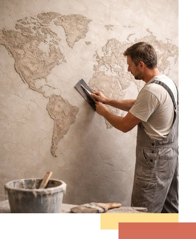 Декоративная штукатурка «Карта мира» под ключ в Острогожске