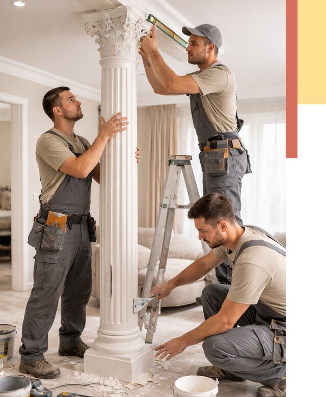 Установка декоративных колонн в Острогожске от 12517 руб. под ключ | ОТДЕЛОЧНИК-Стг