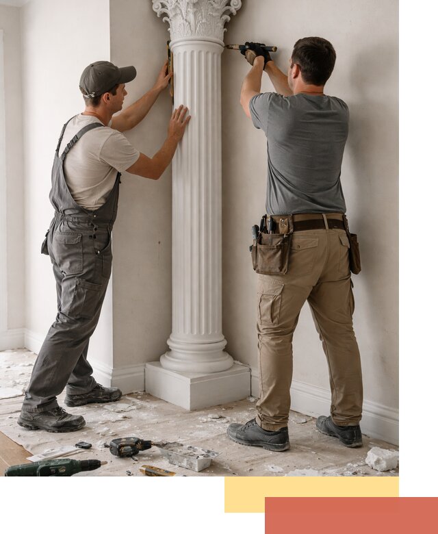 Установка декоративных колонн в Острогожске под ключ