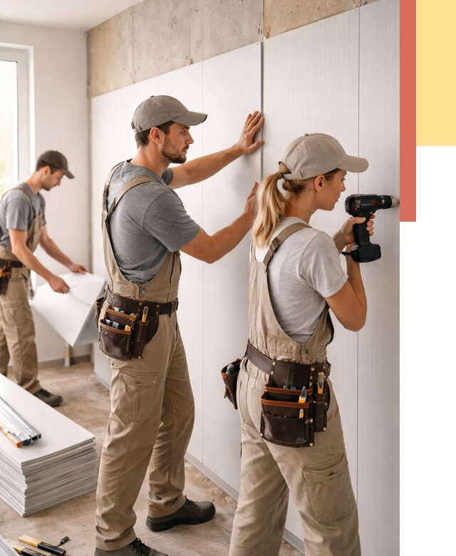 Монтаж ПВХ панелей на стены в Острогожске от 469 руб/м2 — быстро и недорого | ОТДЕЛОЧНИК-Стг