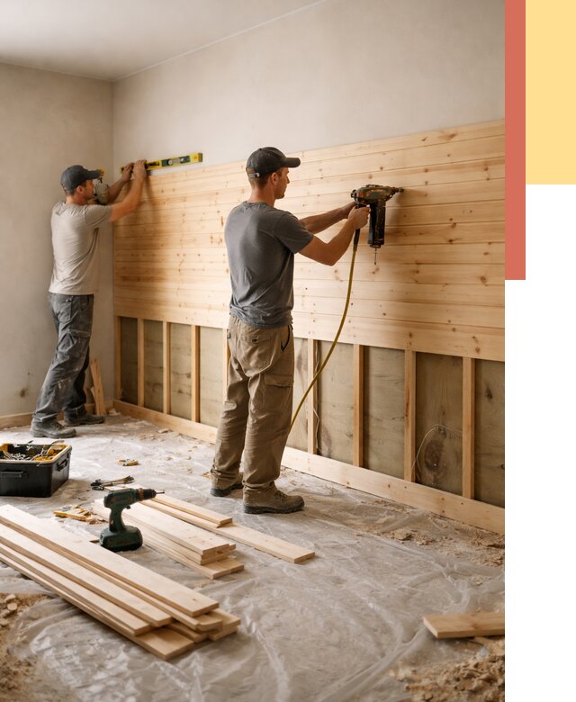 Монтаж деревянной вагонки на стены в Острогожске от 7823 руб. | Услуги монтажа вагонки | ОТДЕЛОЧНИК-Стг