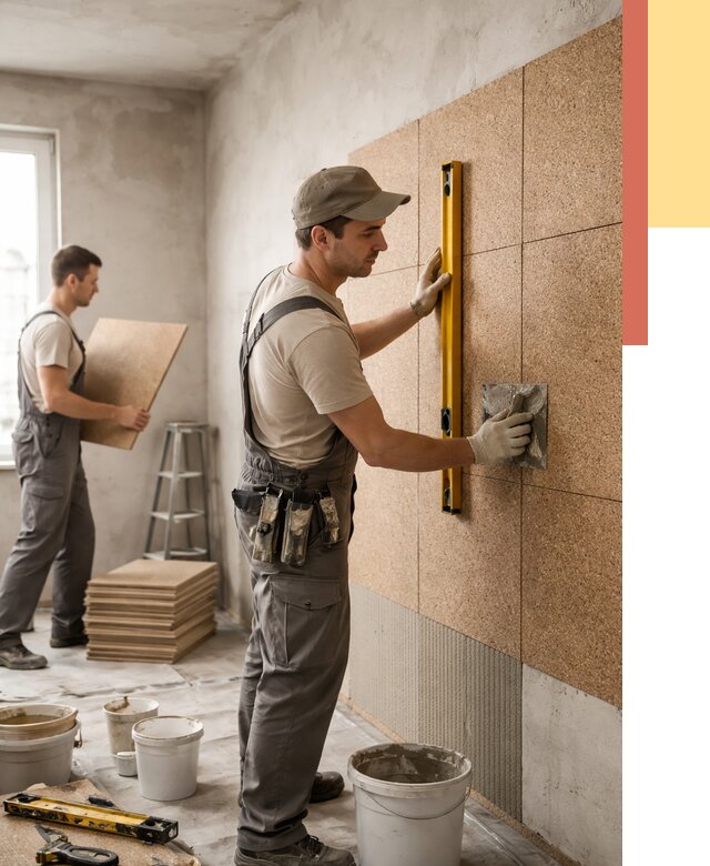 Монтаж пробковых панелей на стены в Острогожске от 3651 руб. — ОТДЕЛОЧНИК-Стг