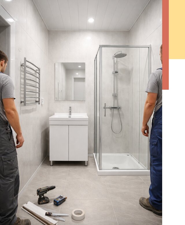 Отделка ванной комнаты панелями ПВХ в Острогожске от 4694 руб. за м2 | ОТДЕЛОЧНИК-Стг