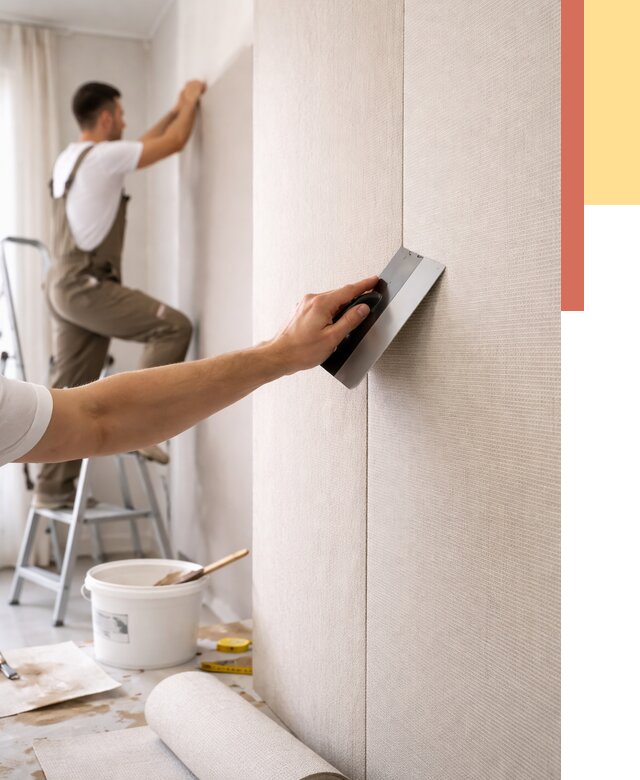 Поклейка текстильных обоев в Острогожске от 4694 руб. под ключ | ОТДЕЛОЧНИК-Стг