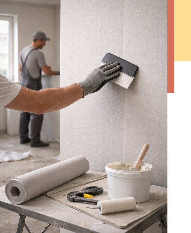 Поклейка обоев под покраску в Острогожске от 3651 руб. за м2 | ОТДЕЛОЧНИК-Стг