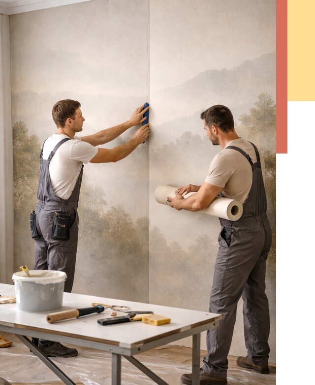 Поклейка фотообоев в Острогожске от 8866 руб/м² — быстро и недорого | ОТДЕЛОЧНИК-Стг