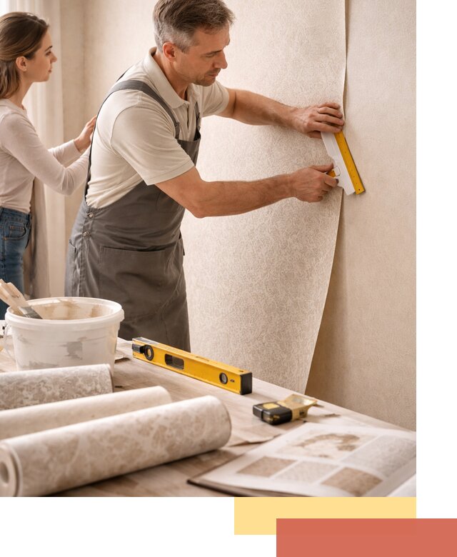 Поклейка обоев с подбором рисунка в Острогожске