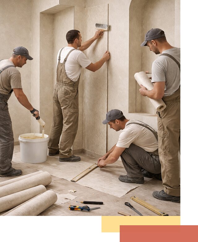 Поклейка обоев на сложные стены и неровные поверхности в Острогожске