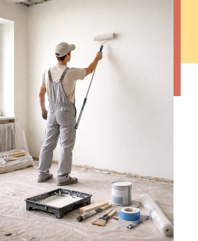 Покраска стен водоэмульсионной краской в Острогожске от 469 руб. за м² | ОТДЕЛОЧНИК-Стг