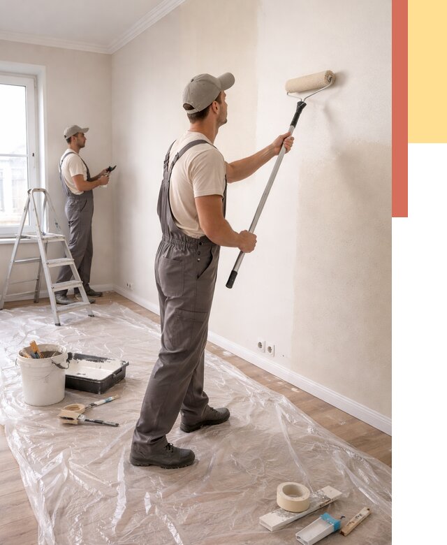 Покраска стен акриловой краской в Острогожске от 3651 руб./м² — быстро и недорого | ОТДЕЛОЧНИК-Стг