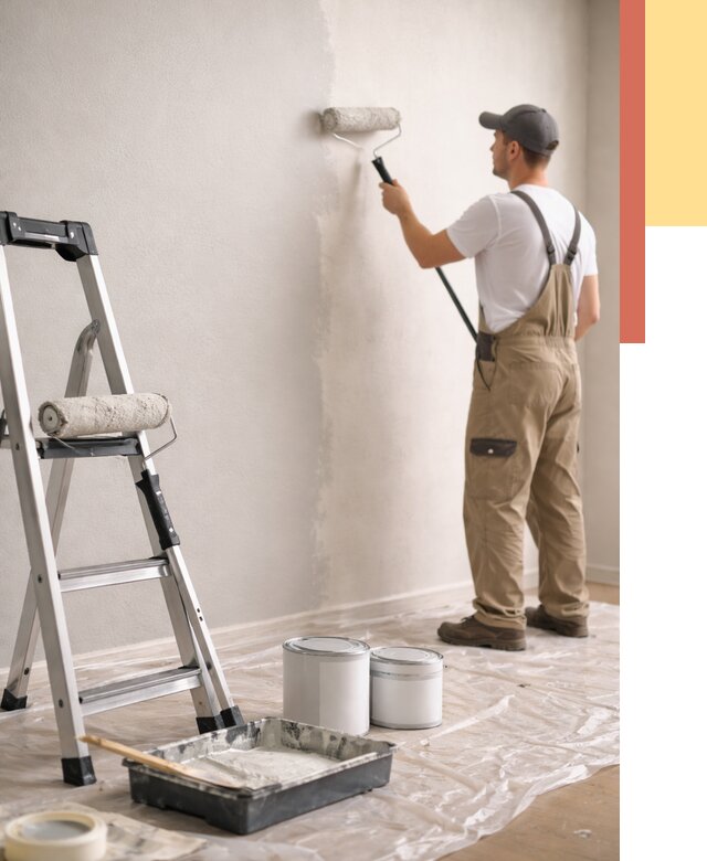 Покраска стен латексной краской в Острогожске от 4694 руб. за м2 | ОТДЕЛОЧНИК-Стг