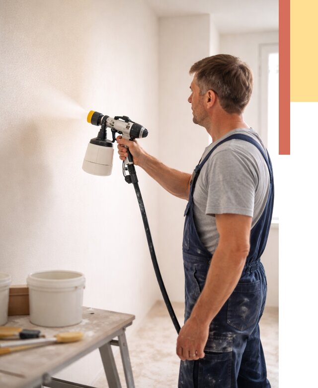 Покраска стен краскопультом в Острогожске от 7823 руб. — механизированная покраска | ОТДЕЛОЧНИК-Стг