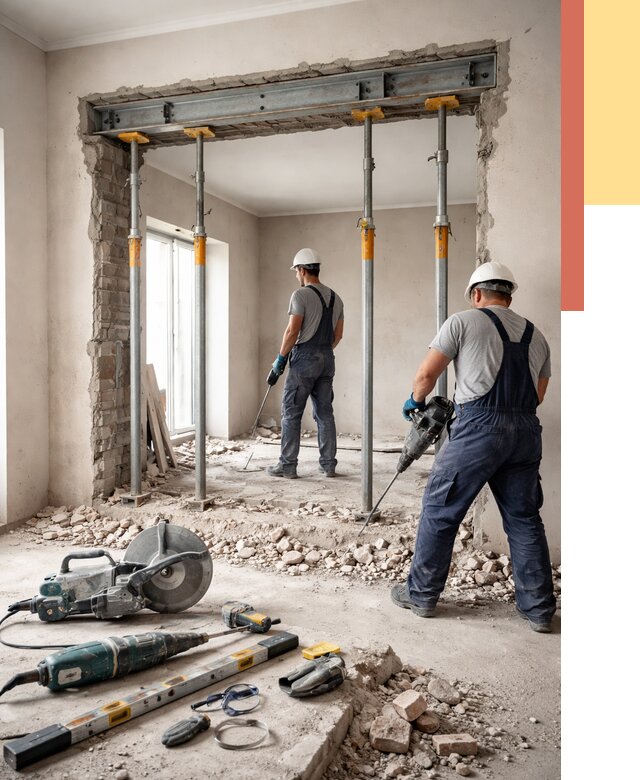 Прорезка проема в стене в Острогожске от 4694 руб. — быстро и недорого | ОТДЕЛОЧНИК-Стг