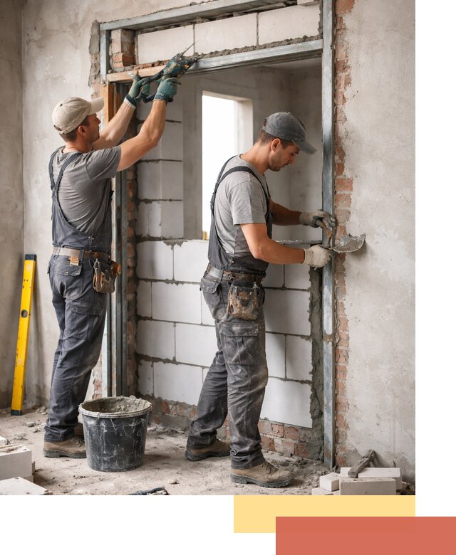 Закладка дверного проема под ключ в Острогожске: демонтаж, монтаж, отделка