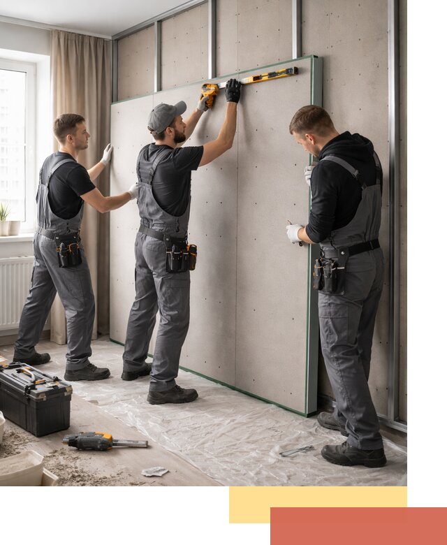 Шумоизоляция стен панелями ЗИПС в Острогожске для жилых и коммерческих помещений