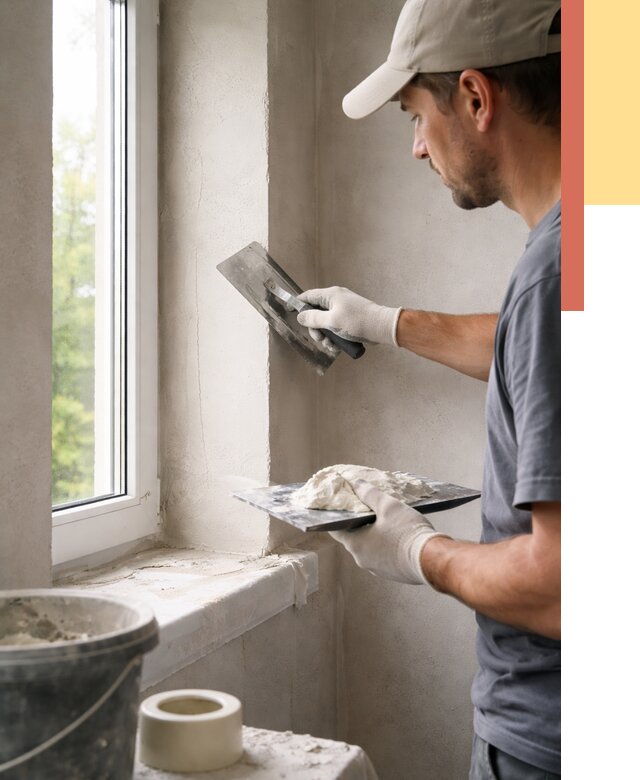 Штукатурка откосов в Острогожске от 4694 руб/м² — услуги и выравнивание под ключ | ОТДЕЛОЧНИК-Стг