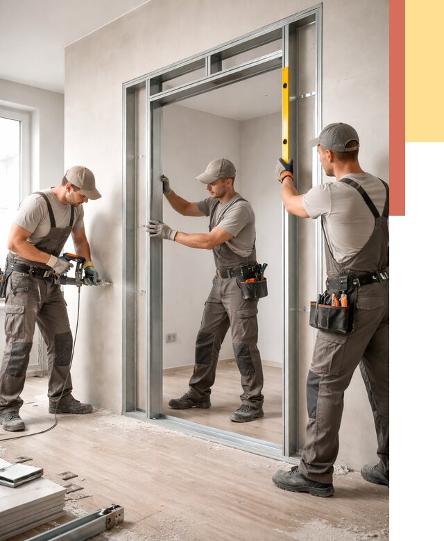 Устройство дверного проема в перегородке в Острогожске от 4694 руб. под ключ | ОТДЕЛОЧНИК-Стг