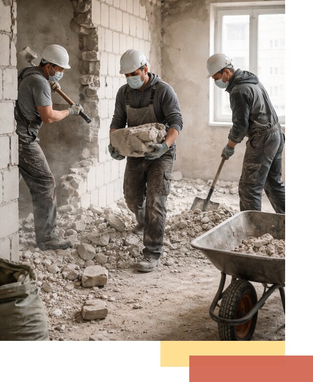 Демонтаж блочных перегородок в Острогожске быстро и аккуратно