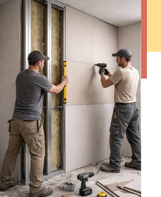 Монтаж двухслойной перегородки из гипсокартона в Острогожске от 1512 руб. | ОТДЕЛОЧНИК-Стг