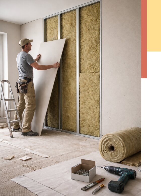 Перегородка из гипсокартона с шумоизоляцией в Острогожске от 3254 руб. | ОТДЕЛОЧНИК-Стг