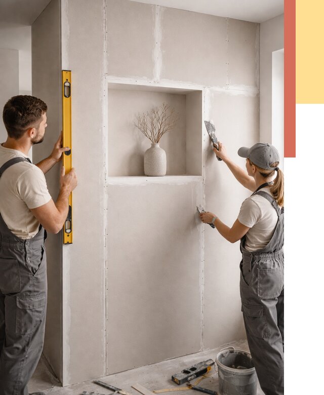 Перегородка из гипсокартона с нишей в Острогожске от 3390 руб. под ключ | ОТДЕЛОЧНИК-Стг