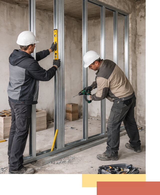 Монтаж каркаса перегородки из профиля в Острогожске