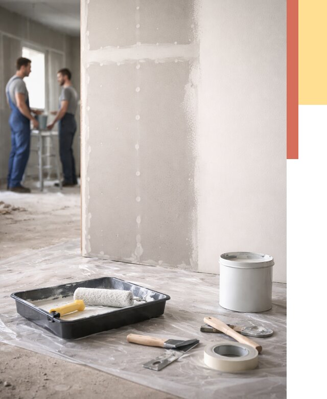 Покраска перегородок из гипсокартона в Острогожске от 4694 руб. под ключ | ОТДЕЛОЧНИК-Стг