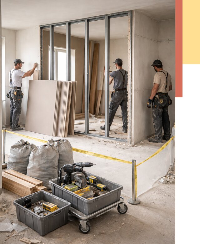 Перенос гипсокартонной перегородки в Острогожске под ключ от 4694 руб. | Демонтаж и монтаж – ОТДЕЛОЧНИК-Стг