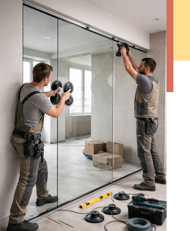 Монтаж стеклянных перегородок в Острогожске от 6780 руб. | ОТДЕЛОЧНИК-Стг