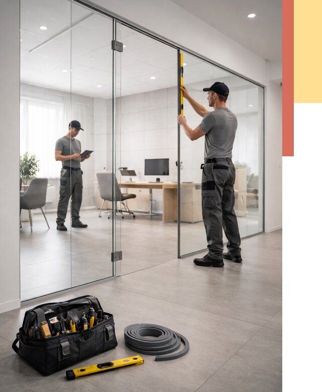 Цельностеклянные перегородки под ключ в Острогожске от 9909 руб. — монтаж и цены | ОТДЕЛОЧНИК-Стг