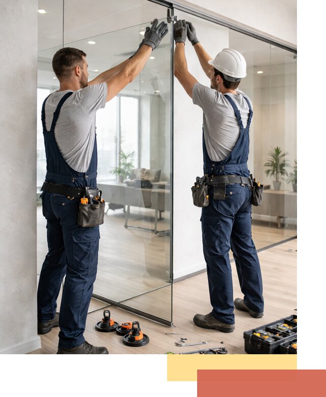 Безрамные стеклянные перегородки под ключ в Острогожске