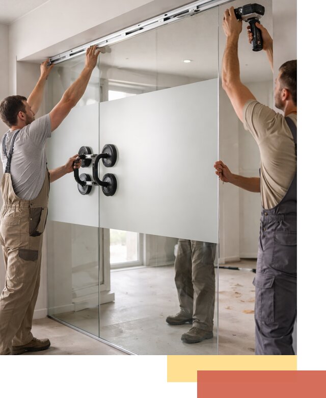 Матовые стеклянные перегородки под ключ в Острогожске