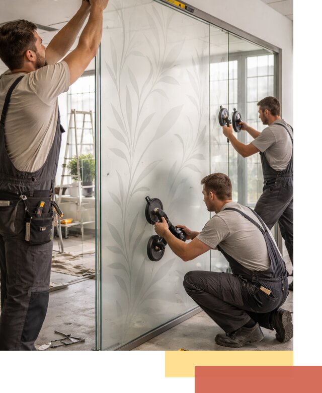 Стеклянные перегородки с рисунком на заказ в Острогожске