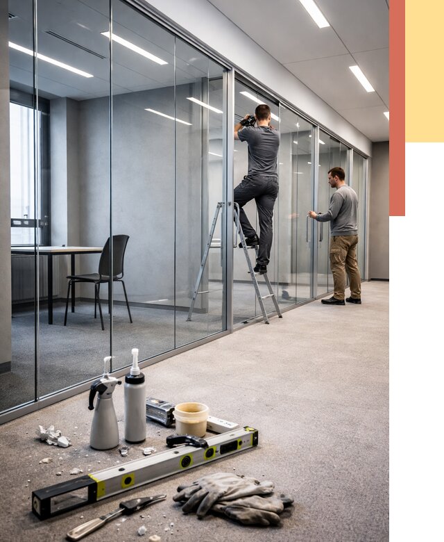 Стеклянные офисные перегородки в Острогожске от 8866 руб. — монтаж и установка | ОТДЕЛОЧНИК-Стг