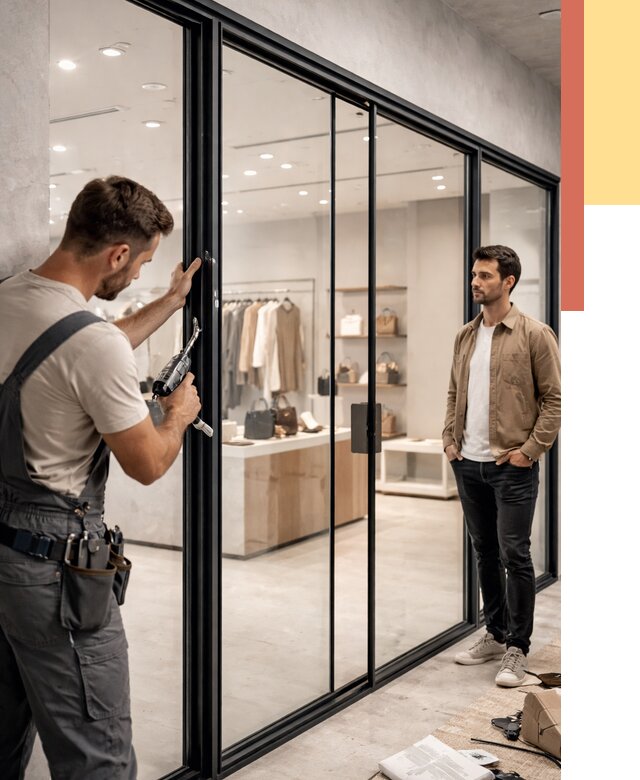 Стеклянные перегородки для магазинов в Острогожске от 8553 руб. под ключ | ОТДЕЛОЧНИК-Стг