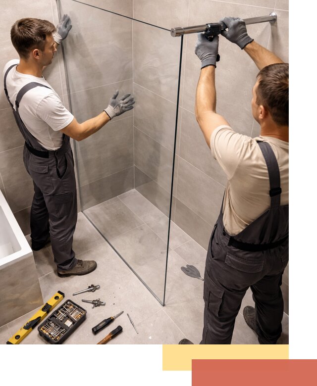 Стеклянные перегородки для душа в Острогожске — изготовление и монтаж