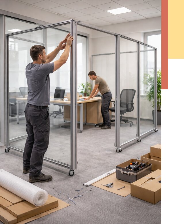 Мобильные офисные перегородки в Острогожске от 13039 руб. — установка под ключ | ОТДЕЛОЧНИК-Стг